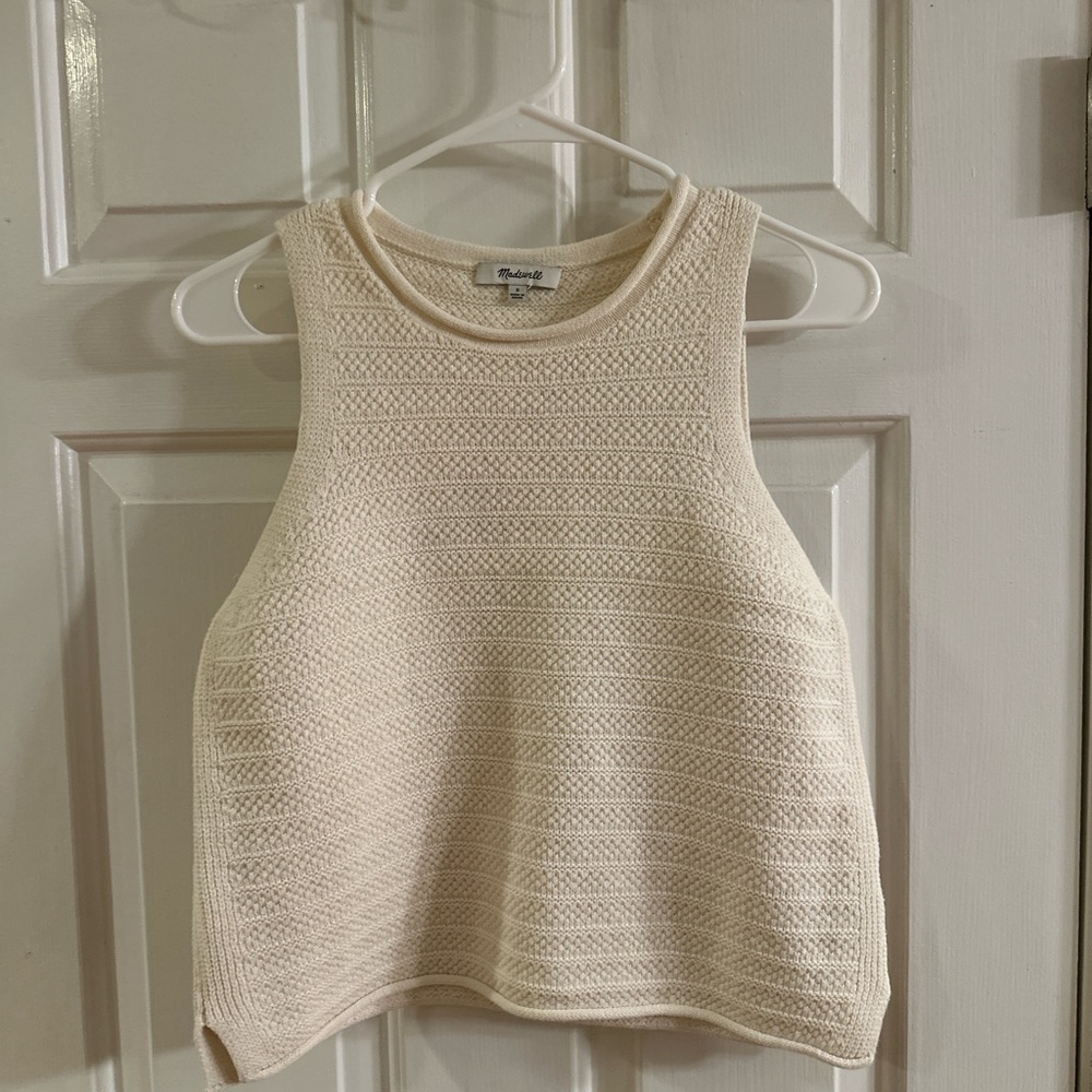 Madewell Cream Textured Tank Top